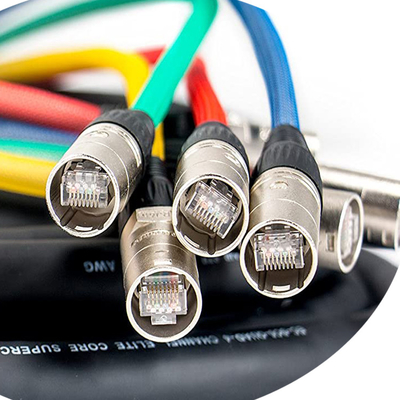 CAT6 Cable Ethernet tactique câble quadrillage protégé avec des entonnoirs de 2' à chaque extrémité