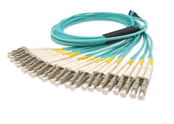 Corde de correction optique optique de fibre du câble LSZH de tronc de fibre multimode de MPO 100G QSFP OM3 OM4