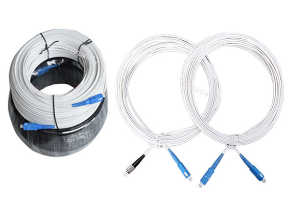 Câbles optiques de correction de fibre du tube G657A de LZSH, câble d'interface plat extérieur de Ftth