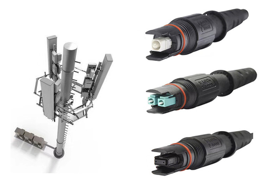 Mini MPO imperméabilisent les connecteurs d'Opticial de fibre protégés par IP de connecteur pour la communication à distance