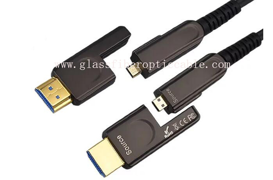 60Hz 18Gbs a évalué le câble à fibres optiques 15m HDMI 2,0 prise de D de fibre de cuivre à d'alternative de D