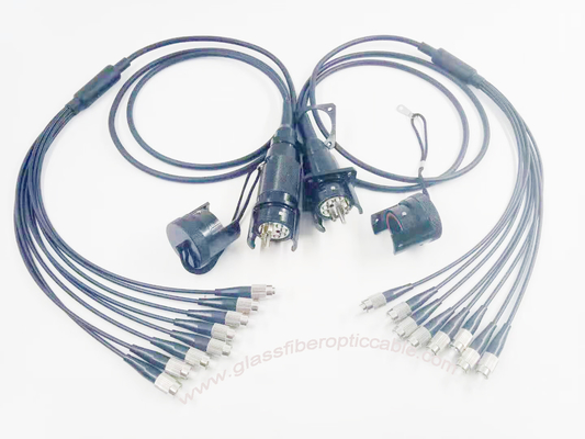 4C 8C 12C a augmenté le connecteur optique hermaphrodite multicanal de fibre de poutre de poutre pour la télévision en circuit fermé militaire de télécommunications tactiques