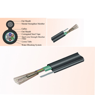 Câble aérien ignifuge léger d'optique des fibres de petit diamètre de GYTC8S pour l'installation extérieure