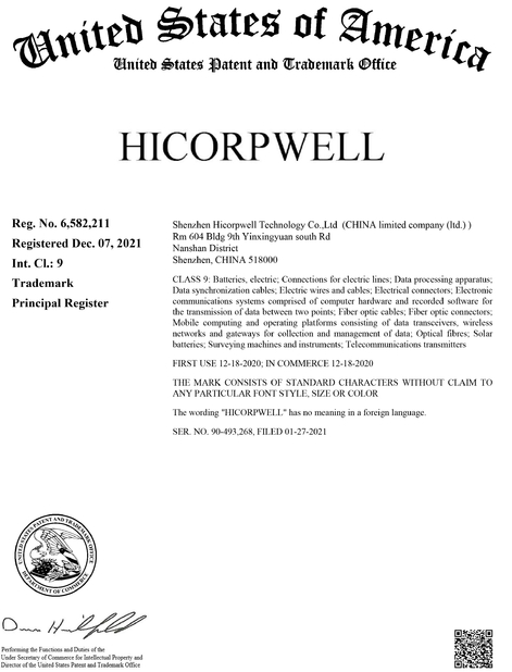 Chine Shenzhen Hicorpwell Technology Co., Ltd Certifications