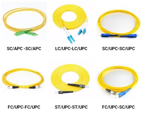 Fibre optique extérieure de corde de correction du CEI 60794, câble jaune de correction de fibre de St LC de Paintcoat