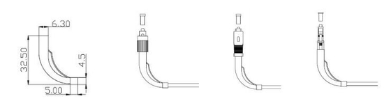 Blanc mode unitaire optique LSZH à plusieurs modes de fonctionnement de 90 de degré de fibre connecteurs de composants