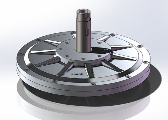 0.3kW Générateur d'aimants permanents à flux axial à faible couple avec rotor intérieur (rotation de l'arbre, câbles fixes à la coque du moteur du générateur d'aimants permanents)