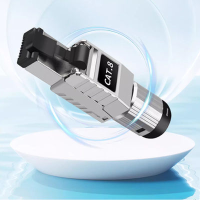 Câble Ethernet Cat8 tressé cuivre argent CAT8 SFTP câble audio patch réseau RJ45