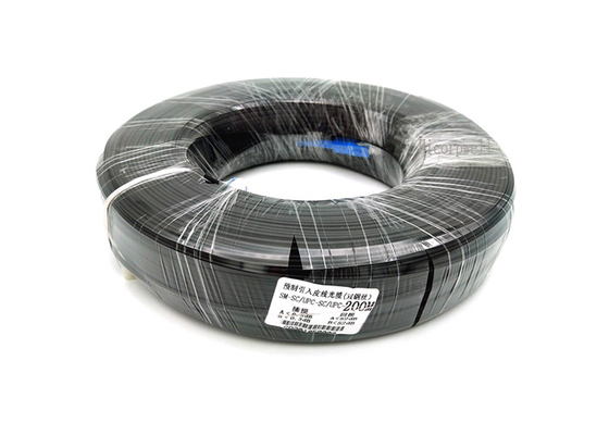 Sc UPC de FTTH à la couleur optique de noir de longueur du câble d'interface de fibre de verre de Sc UPC 200M