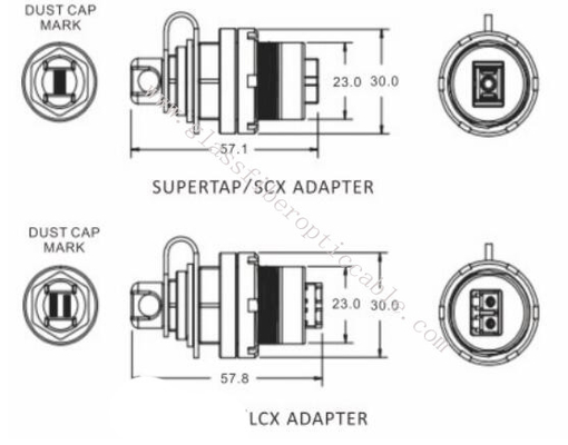Câbles optiques extérieurs antipoussière de correction de fibre avec l'adaptateur IP67 de connecteur de Sc LC MPO