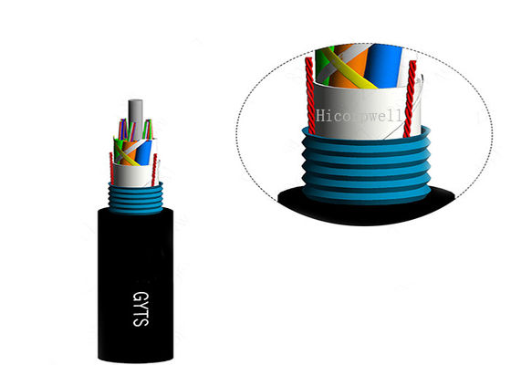 GYTS volent le noyau 24/48/96/144 souterrain blindé de câble optique de fibre de verre de SM
