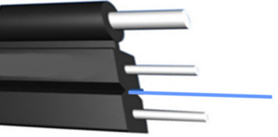 Fibre au diamètre aérien extérieur à la maison 2* (0.5-0.8MM) de l'acier Wire/FRP/KFRP du câble d'interface 1core FTTH