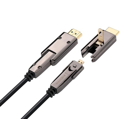 4:4 de soutien 3D 4K@60Hz YUV du câble HDMI de fibre : 4 pleins 18Gbps avec HDMI micro et connecteurs jusqu'à 300M